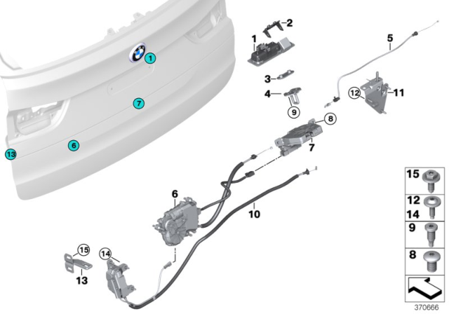 2018 BMW X5 M Trunk Lid / Closing System Diagram