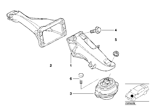 2006 BMW X5 Front Engine Mount Diagram for 22116770794