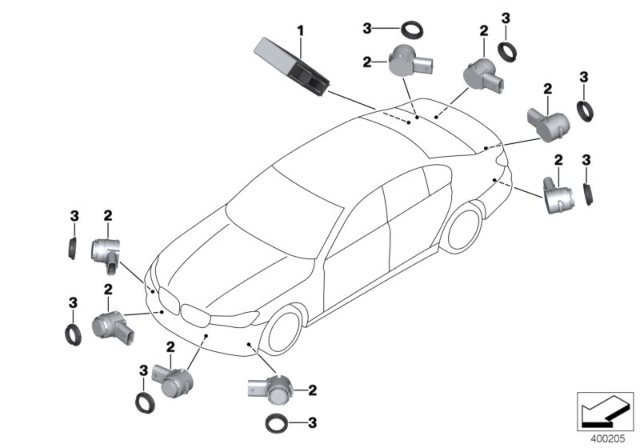 2019 BMW 740i Control Unit, Park Distance Control Diagram for 66206805328