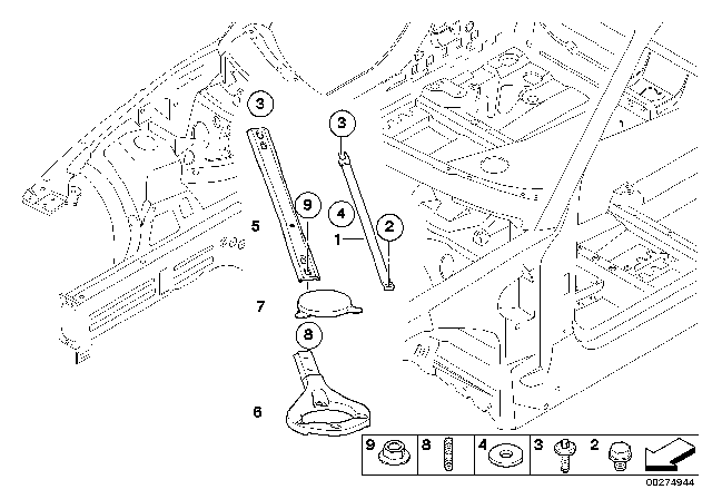 2010 BMW 135i Strut Brace Diagram