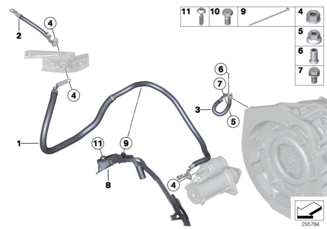 2013 BMW ActiveHybrid 3 Cable Starter-Base B Diagram for 12427622998