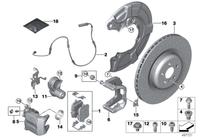 2020 BMW X5 Rear Brake Pads Diagram for 34216893228