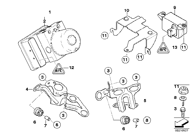 2008 BMW Z4 Hydro Unit DSC / Fastening / Sensors Diagram