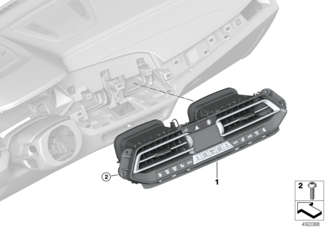 2020 BMW X6 Automatic Air Conditioning C Diagram for 64119458539