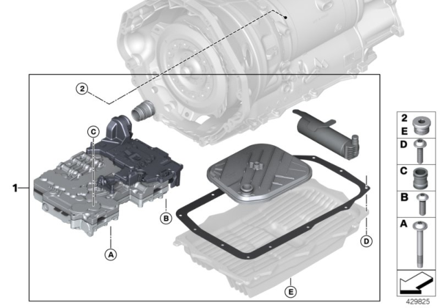 2018 BMW X6 M Repair Kit, Mechatronics Diagram for 24008672593