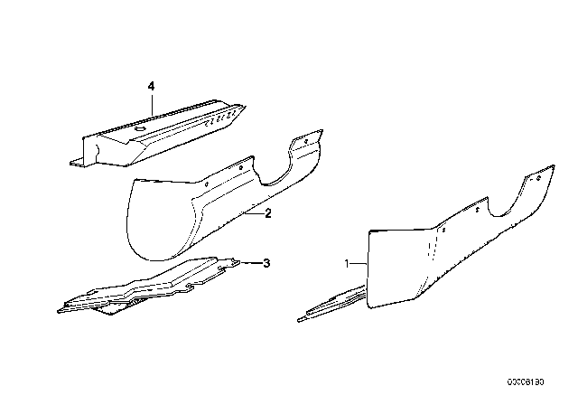 1991 BMW 318i Trim Panel Dashboard Diagram 2