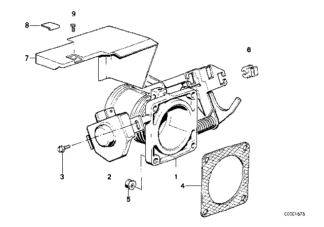 1986 BMW 635CSi Throttle Body Diagram for 13541711008