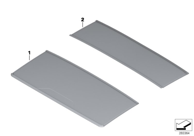 2014 BMW 640i Supended Headliner, Rear Diagram for 54108032827