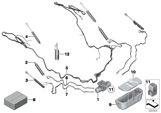 2012 BMW Z4 Set, Hydraulic Line With Wiring Harness Diagram for 54377311084