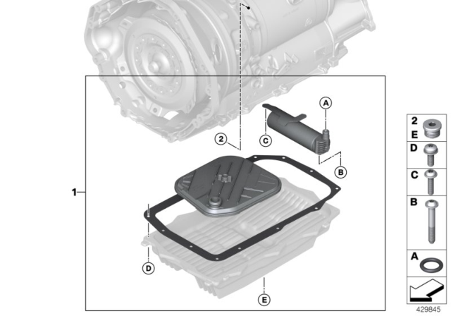 2018 BMW X5 M Oil Volume Reservoir & O-Ring (GA8HP75Z) Diagram 1