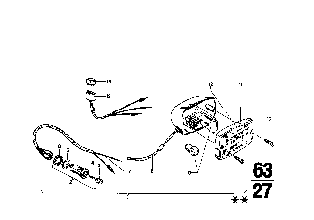 1976 BMW 2002 Rear Fog Light Diagram