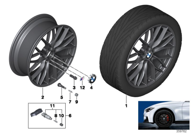 2020 BMW 440i BMW LA Wheel, M Double Spoke Diagram 1