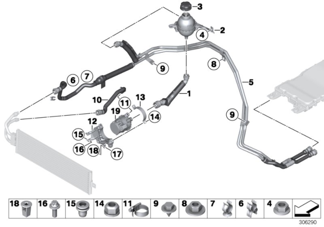 2015 BMW ActiveHybrid 3 Coolant Hose Diagram for 17127605321