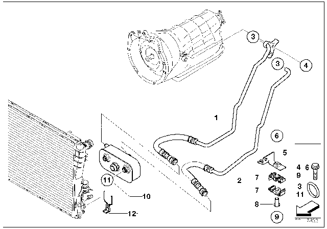 2005 BMW Z4 Oil Cooling Pipe Inlet Diagram for 17127514414