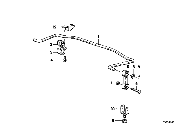 1988 BMW M5 Stabilizer, Rear Diagram