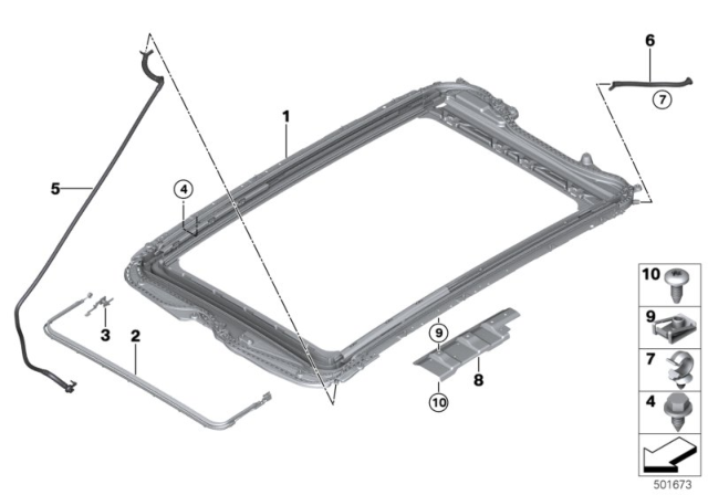 2020 BMW X1 Joint, Wind Deflector Diagram for 54107391792