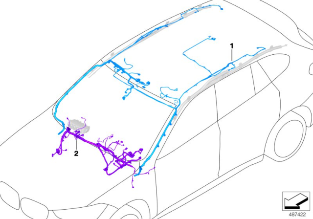 2019 BMW X1 Repair Cable Main Wiring Harness - Airbag Diagram