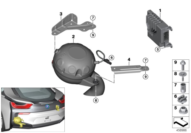 2019 BMW i8 Active Sound Design Control Unit Diagram for 65128708172