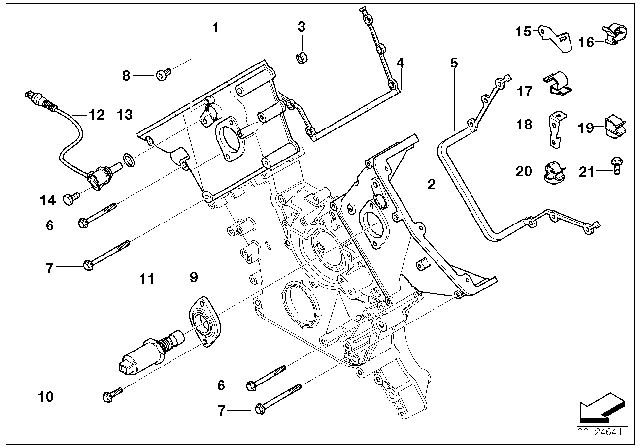 2003 BMW Alpina V8 Roadster Timing Case Cover, Top Diagram for 11141745506