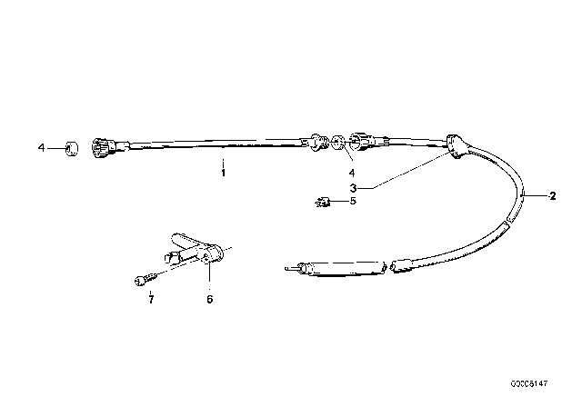 1979 BMW 528i Speedo Cable Intermediate Part Diagram for 62121359407