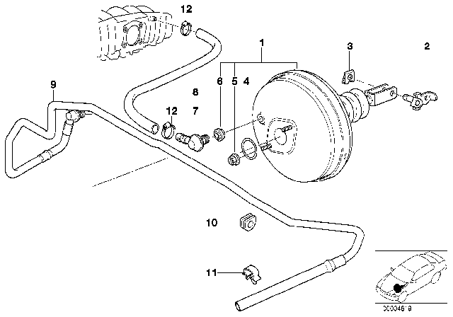 1999 BMW Z3 Power Brake Unit Depression Diagram 1