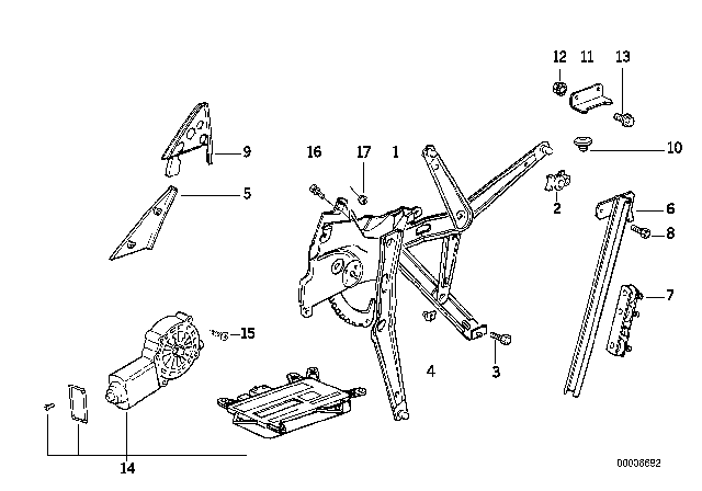 1999 BMW 328i Power Window Motor Diagram for 67628360977