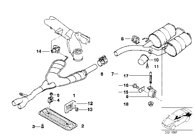 1999 BMW 528i Exhaust System Diagram 1