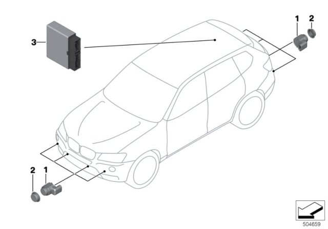 2012 BMW X3 Ultrasonic-Sensor Diagram 2