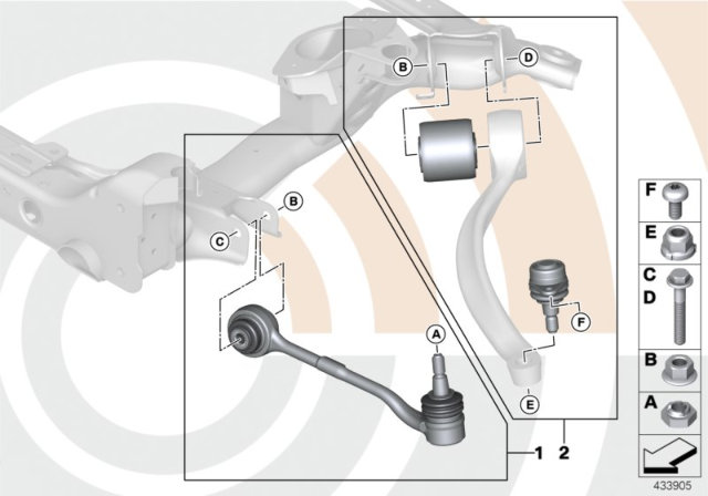 2015 BMW X1 Repair Kit, Trailing Links And Wishbones Diagram