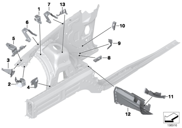 2013 BMW X1 Bracket For Intake Silencer, Right Diagram for 41002993044