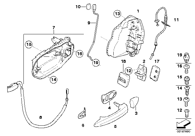 2005 BMW X3 Right Base Diagram for 51213403760