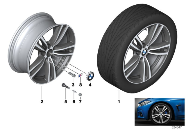 2013 BMW 328i xDrive BMW LA Wheel, M Double Spoke Diagram 10