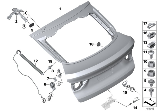 2015 BMW X4 Wedging, Rear Lid, Right Diagram for 51247342902