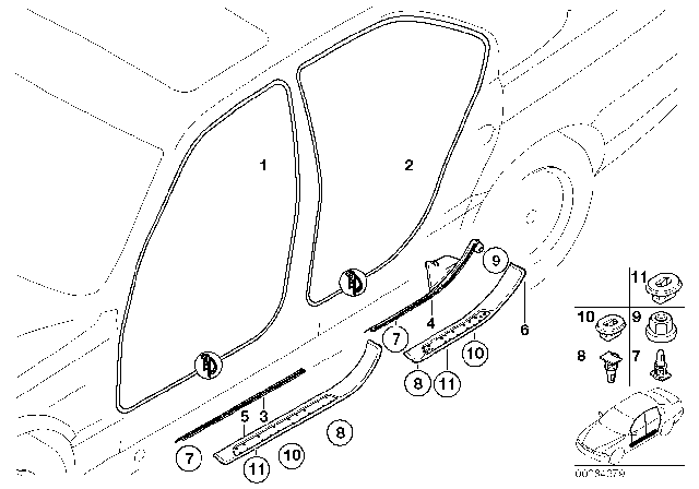 1999 BMW 740iL Mucket / Trim, Entrance Diagram