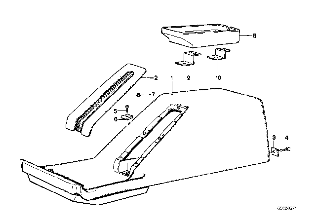 1986 BMW 735i Centre Console Diagram