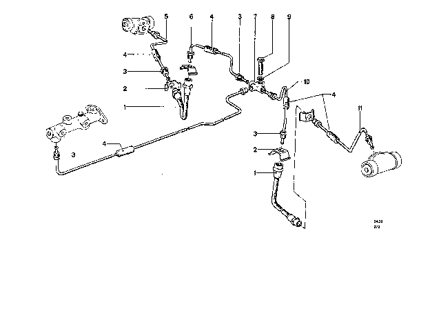 1969 BMW 2000 Pipe Diagram for 34321153682