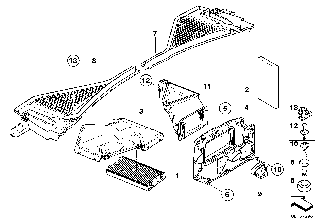 2011 BMW X5 Microfilter / Housing Parts Diagram