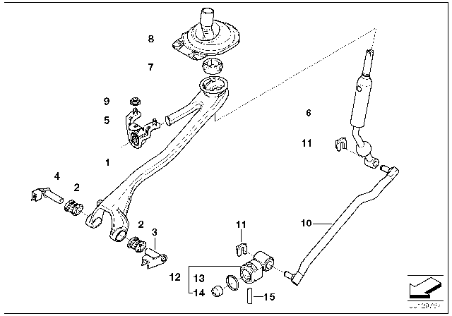 2004 BMW X5 Shift Lever Diagram for 25117525645