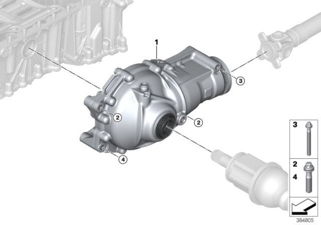 2016 BMW X6 M Front Axle Differential / Mounting Diagram