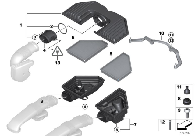 2008 BMW X5 Intake Silencer / Filter Cartridge Diagram