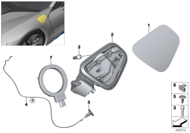 2017 BMW i8 Light Unit, Charging Socket Cover Diagram for 51417330829