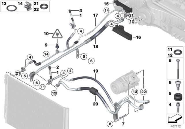 2014 BMW 535i GT xDrive Pressure Hose Assy Diagram for 64539159908