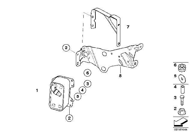 2009 BMW 535i xDrive Bracket, Heat Exchanger Diagram for 17217560993