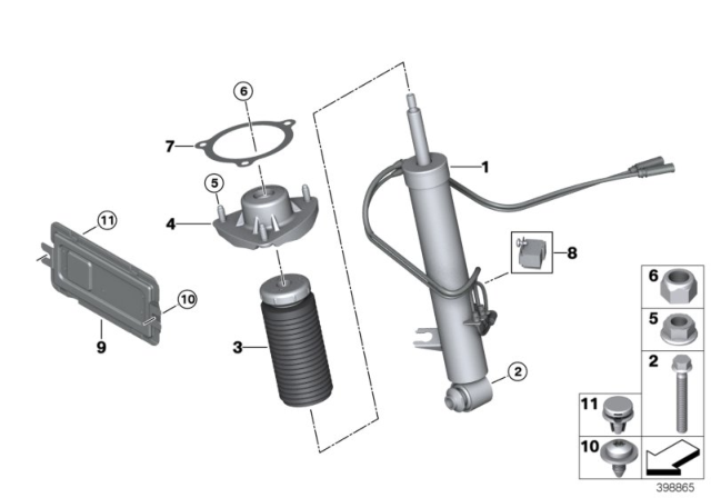 2019 BMW X6 M Spring Strut, Rear Diagram