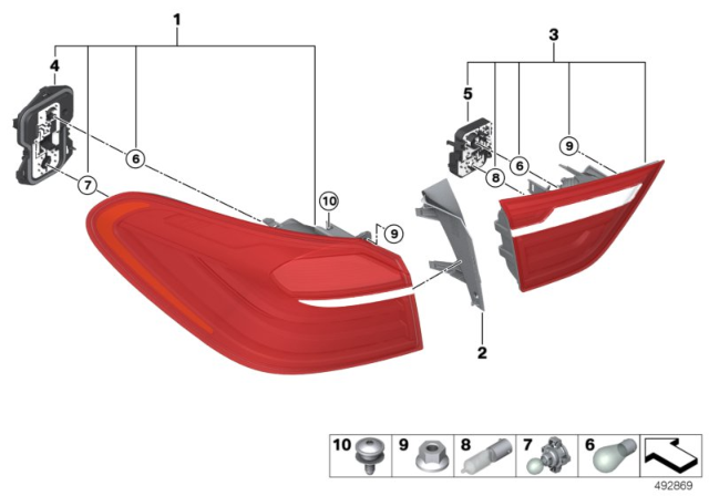 2018 BMW X4 Tail Light Finisher, Left Diagram for 63257357983
