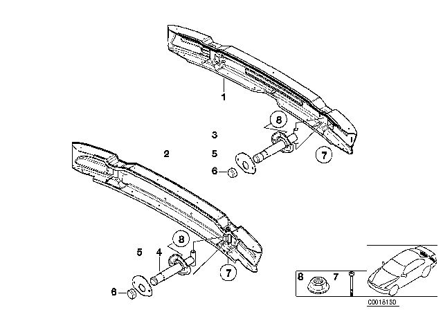 2000 BMW 323Ci Carrier, Rear Diagram