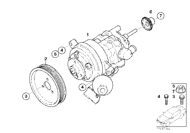 2003 BMW 745Li Power Steering Pump Diagram 1