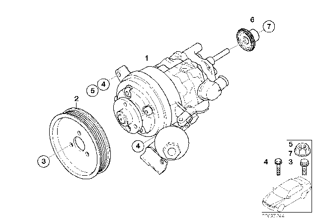 2005 BMW 745Li Tandem Pump Diagram for 32416760070