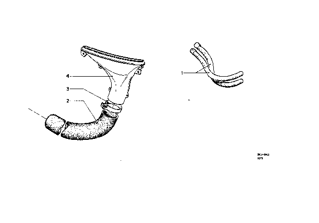 1969 BMW 2000 Water Hose Inlet / Outlet Diagram