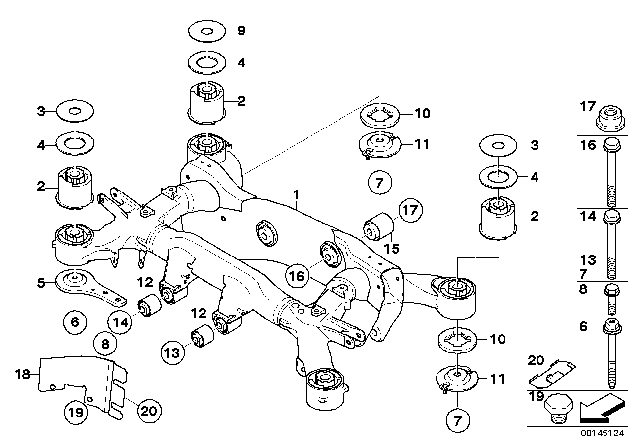 2008 BMW 750i Rear Axle Carrier Diagram